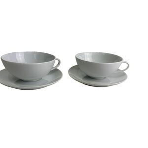 Pt. Ceramics by Marianna van Ooij White cup saucer Set Of 2